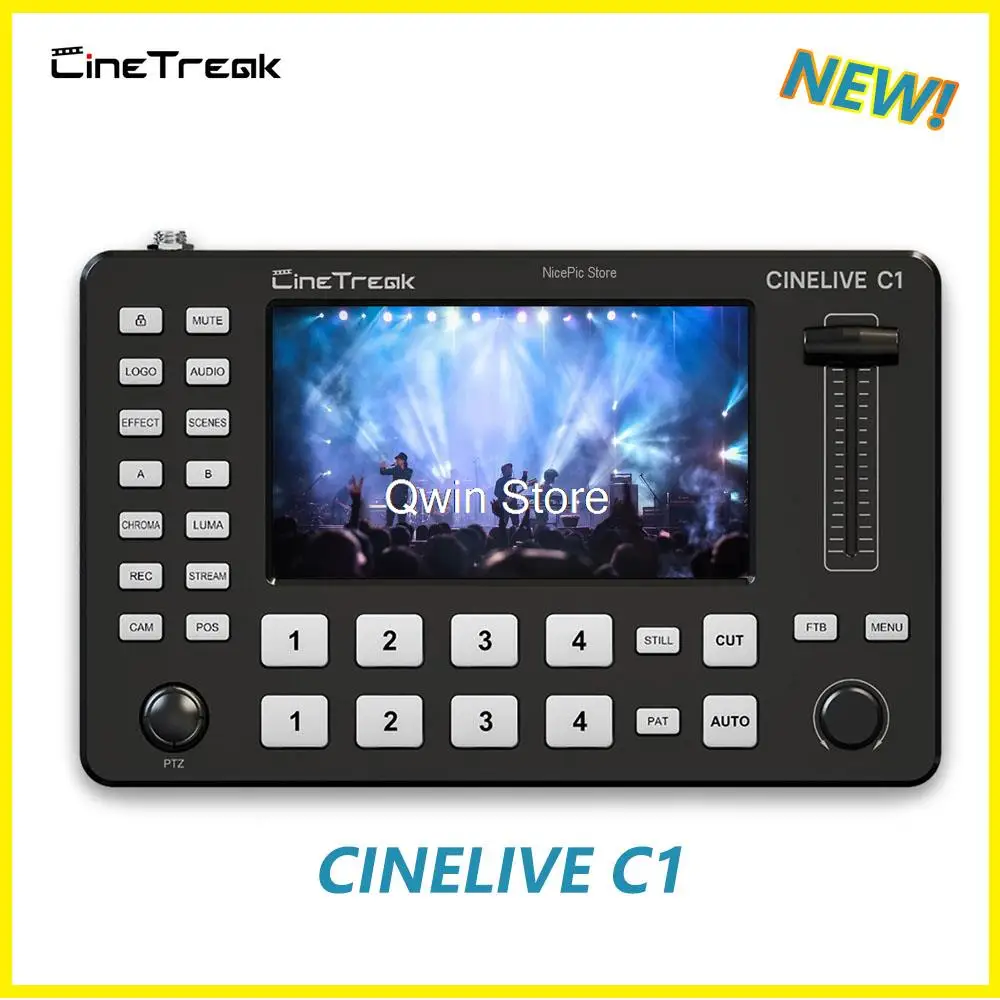 CINELIVE C1 Video Switcher 4-channel live guide switcher All One Full HD LCD Screen Muti-picture Monitoring with USB encoding