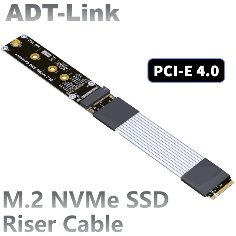 

ADT-Link M.2 NVMe to M.2 NVMe PCIE 4.0 5.0 x4 Riser Cable M.2 NVMe SSD 2280 22110 Riser Card Extension for SSD Solid State Drive