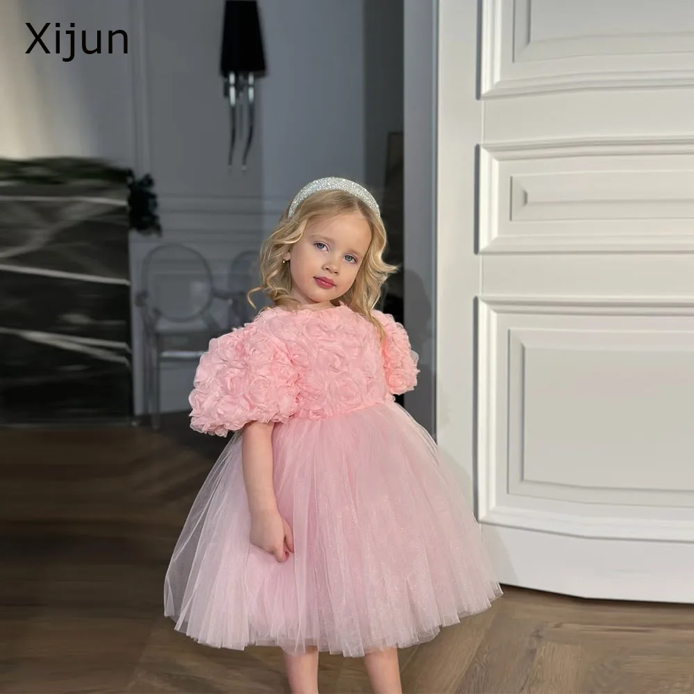 xijun-princess-pink-flower-girl-dresses-bow-back-puff-sleeves-cute-birthday-party-dresses-for-kids-a-line-girl-dresses-customize