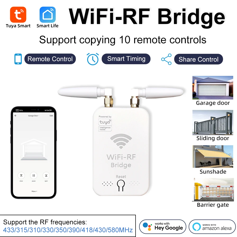 

ZSVIOT Tuya Smart Wi-Fi RF Дубликатор Дистанционное Управление Копия Для Электрических Дверей Рулонная Дверь Штора Тент Солнцезащитный Козырек Пульт Дистанционного Управления