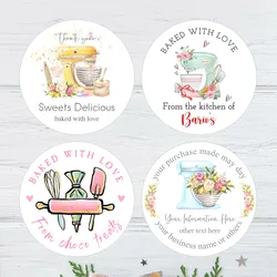 Handmade Sticker for Cake Bakery Dessert Shop Baking Shop Banana Bread Logo Personalize Store Name Slogan Birthday Party Sticker