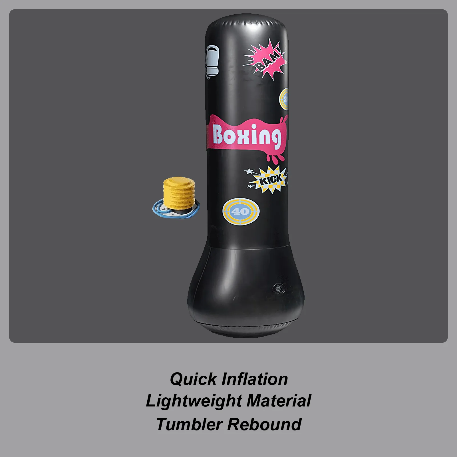 

Inflatable Punching Bag For Kids Toddler Blow Up Boxing Sandbag Non-Slip Toddler Inflatable Punching Bag For Training Home