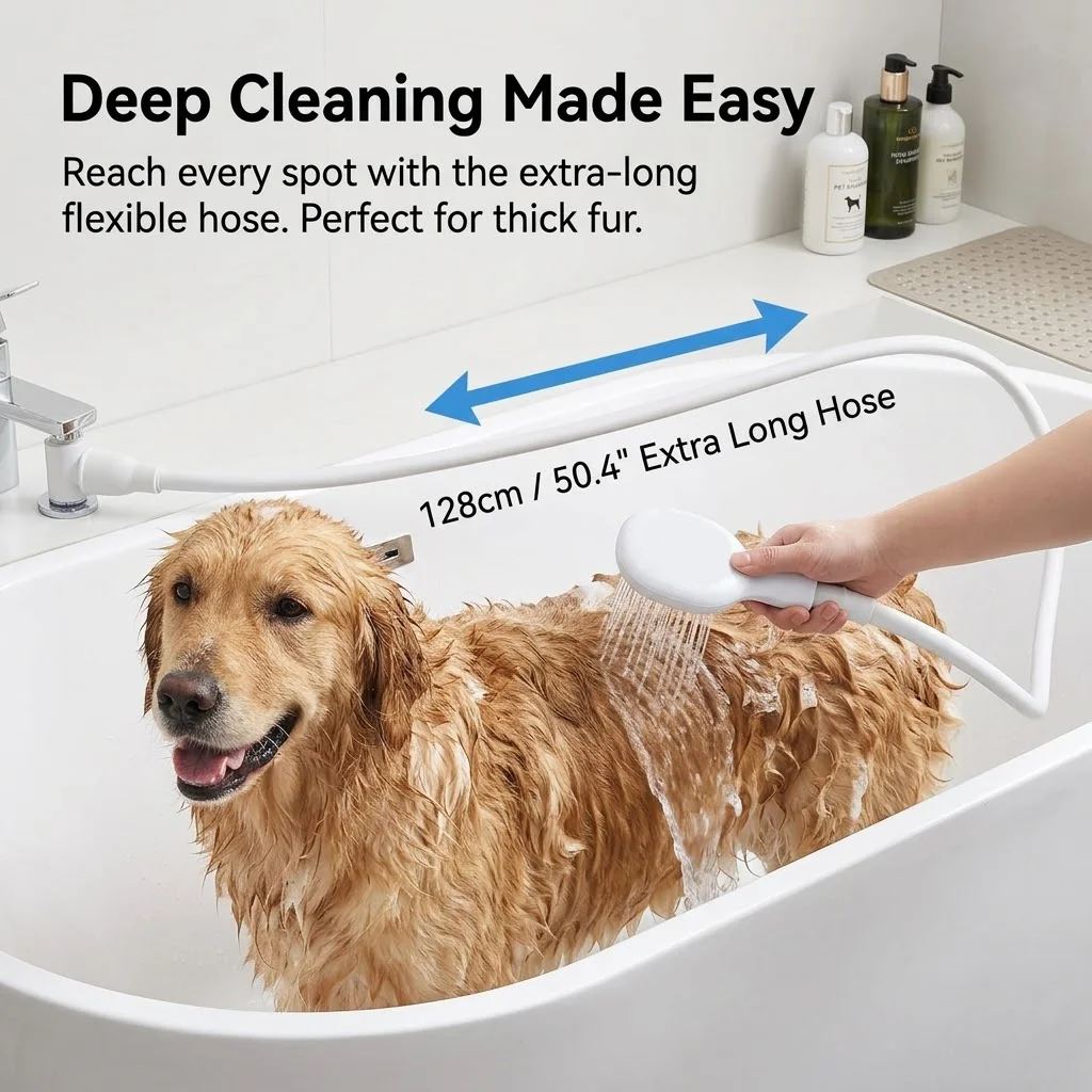 Portable Dormitory Faucet Extender Sink Handheld Showerhead Set Multipurpose Water Hose Sprayer Nozzle for Pet Hair Wash