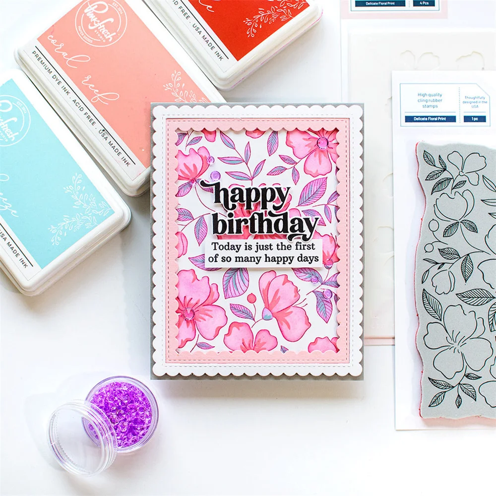2022 Newest Delicate Floral Print Dies Scrapbook Decorate Embossing Craft Silicone Stamps Set Diy Greeting Card Handmade Stencil