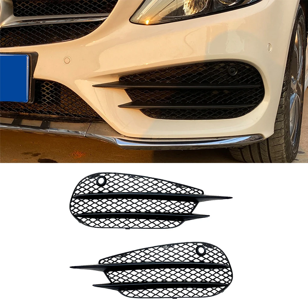 

Front Bumper Fog Lamps Grille Grill Cover Frame Body Kits stickers For Mercedes-Benz C-Class W205 C180 C200 C260 AMG 2015-2018