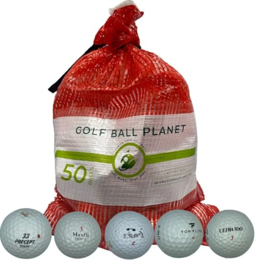 

50 Ball Mesh Bag Hit Away Practice Used Golf Balls
