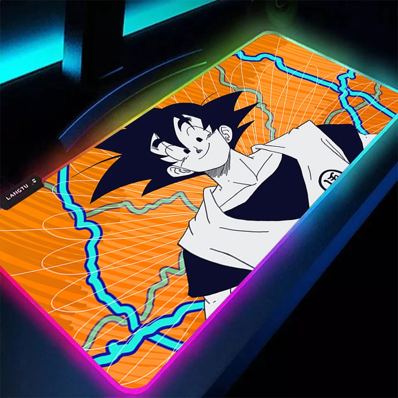 

RGB Mouse Pad D-Dragon Ball Rubber Backlight Pc Keyboard Office Laptop Computer Speed LED Desk Mat Gaming Acessories Mousepad