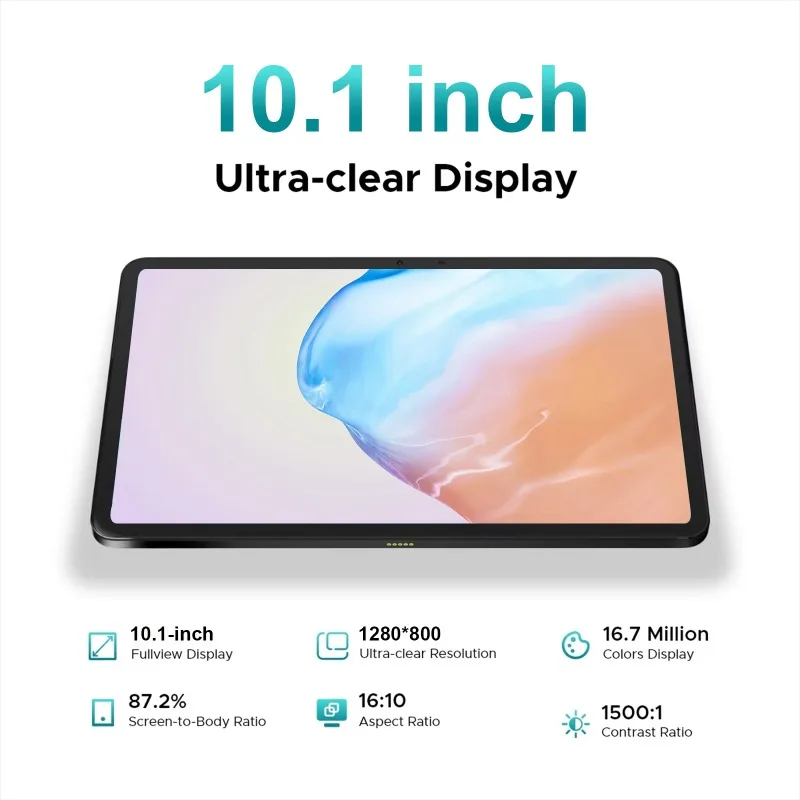 COLORROOM 10 Inch Android 15 Tablet, Octa Core, 4GB RAM 64GB ROM, 1TB Expandable, WiFi 6, 8MP Camera, Tablet with Keyboard, Mous