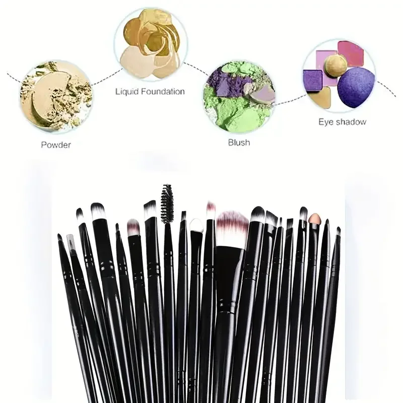 Ensemble de pinceaux de maquillage, outils de beauté, correcteur, poudre, fond de teint pour le visage, fard à joues, ombre à barrage, eyeliner, 20 pièces