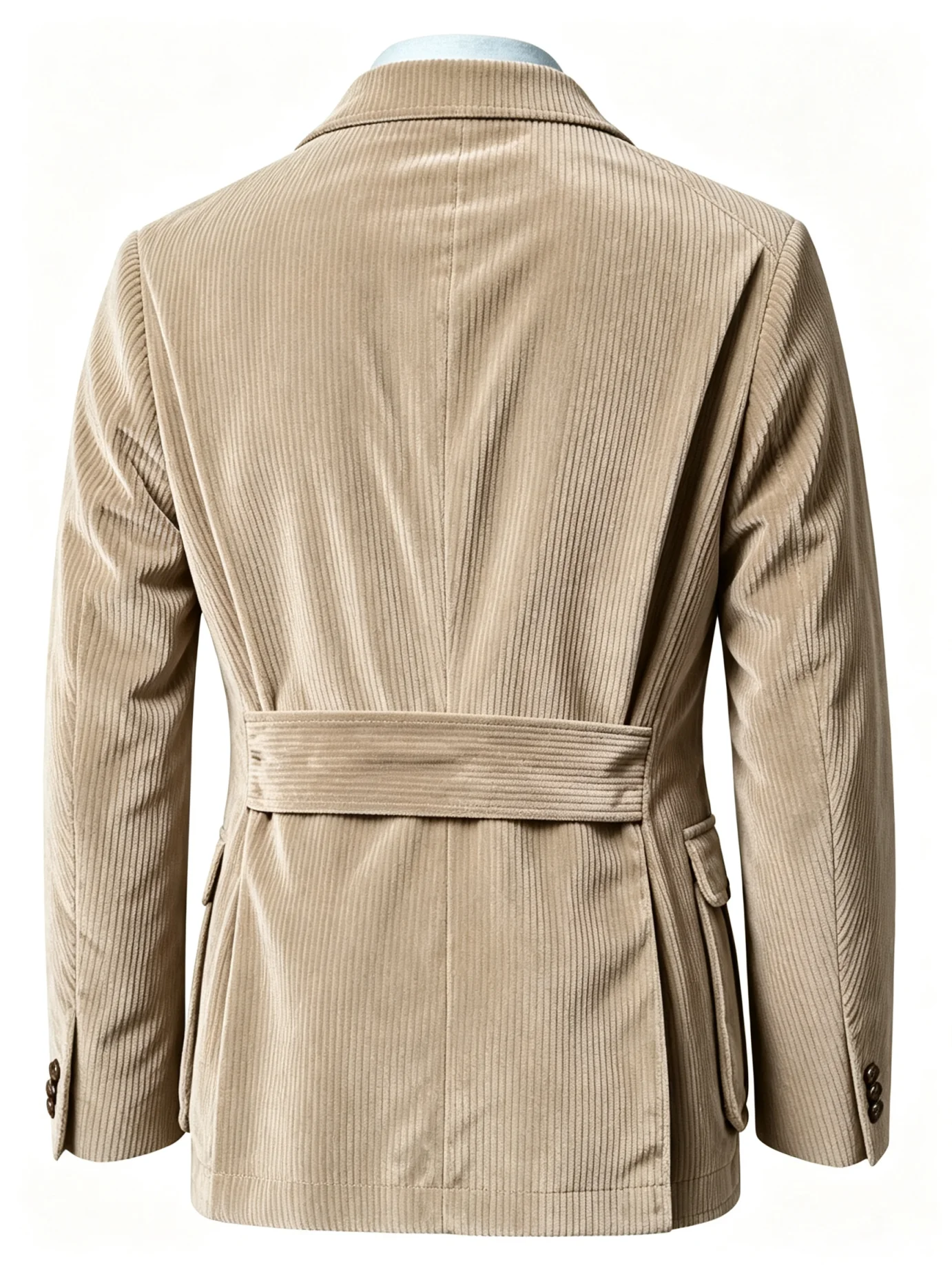 Classic Corduroy Men Blazer Notch Lapel Single Breasted Multi‑Pocket Tailored Outfit For Daily Formal Gathering Customized