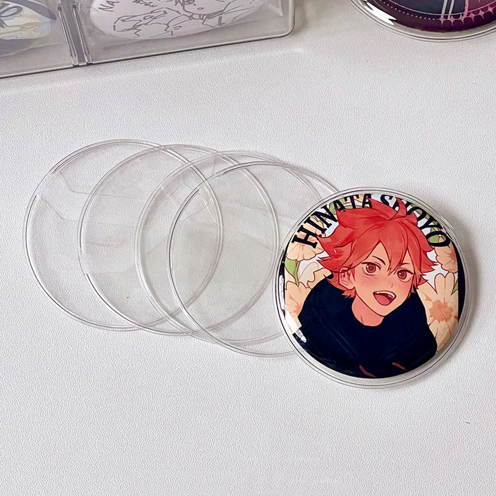 50Pcs Transparent Badge Protector Sleeve Ita Bag Pin Case For Anime Badge Pins Decoration Cartoon Japanese Ita Bag Accessories