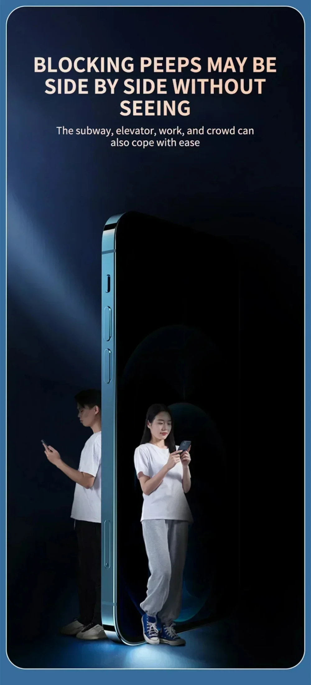 NNBILI 4-teiliger Vollbild-Sichtschutz für iPhone 11 12 13 14 15 16 17 18 Pro Max Anti-Spy-Glas für iPhone 18Pro Glas – Detail 7