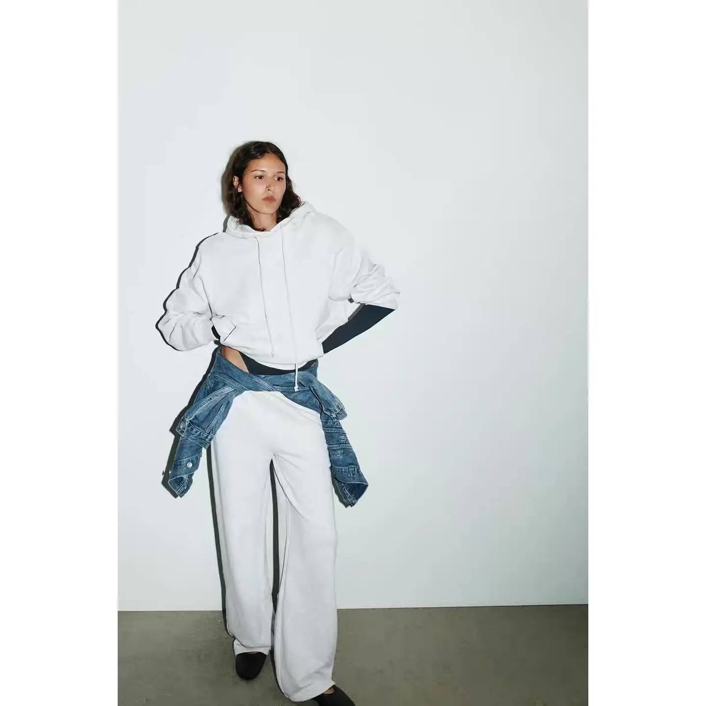 Verstelbare Dstring Hoodie Hoge taille Broek met rechte pijpen Faion Set Casual Sle Long Sve Herfstcollectie voor dames