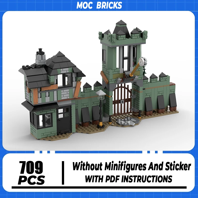 

Medieval Castle Moc Building Block Monster Town Square Model Technology Brick DIY Assembly Modular Construction Toy Holiday Gift