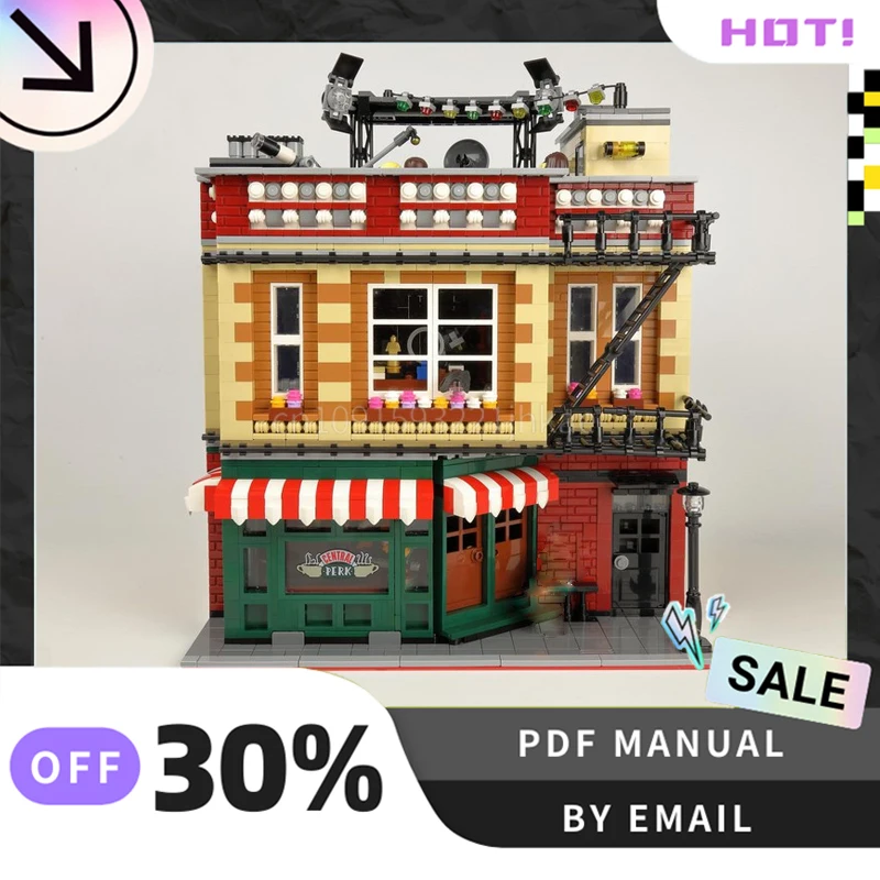 

[4294 шт.] индивидуальный MOC Central Perk, креативный набор строительных блоков STEM, развивающие игрушки, комплект строительной модели, подарки на день рождения