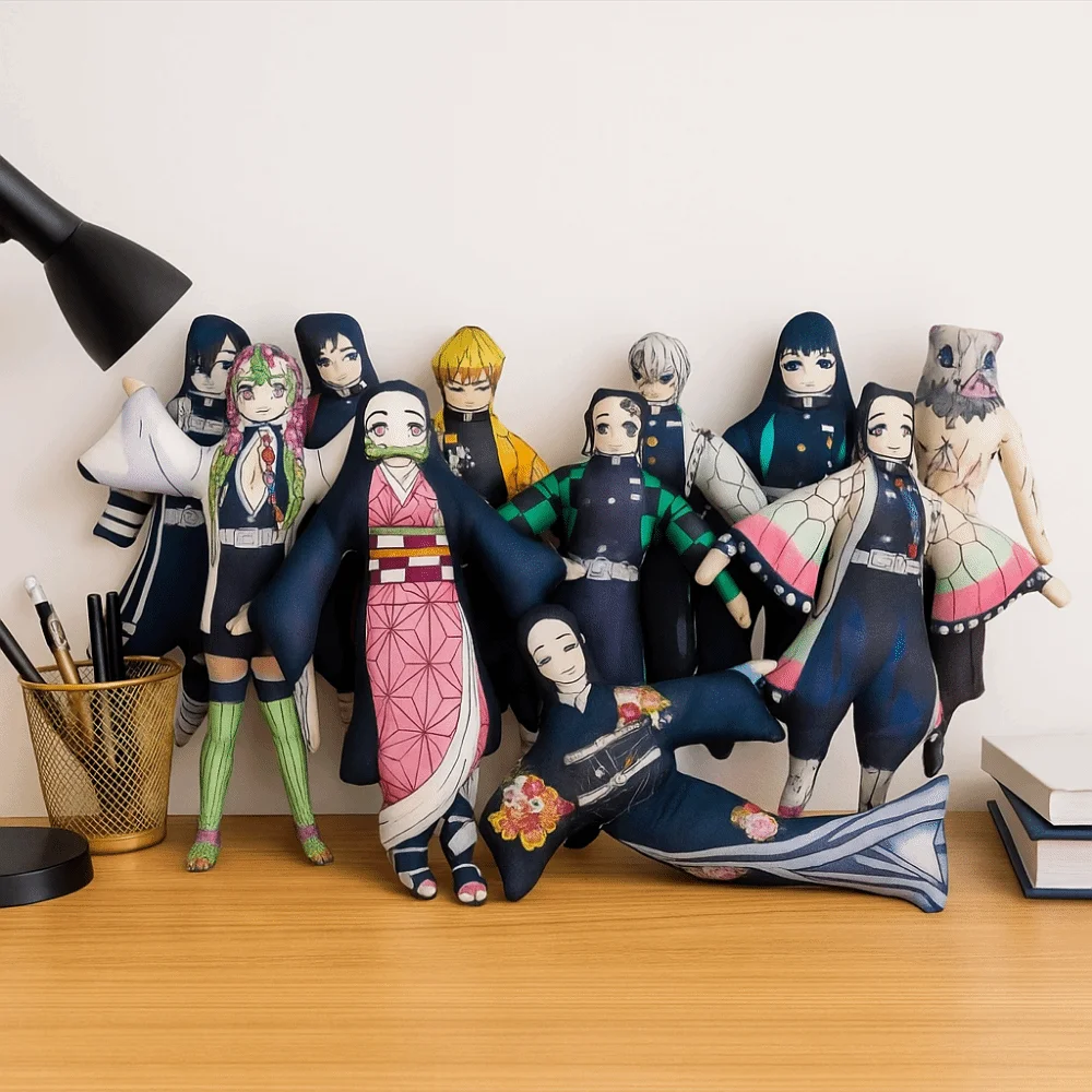 

New Anime Demon Slayer Tomioka Giyu Kamado Tanjirou Kamado Nezuko Agatsuma Zenitsu Twistable Shape Plush Stuffed Toy Doll Gift