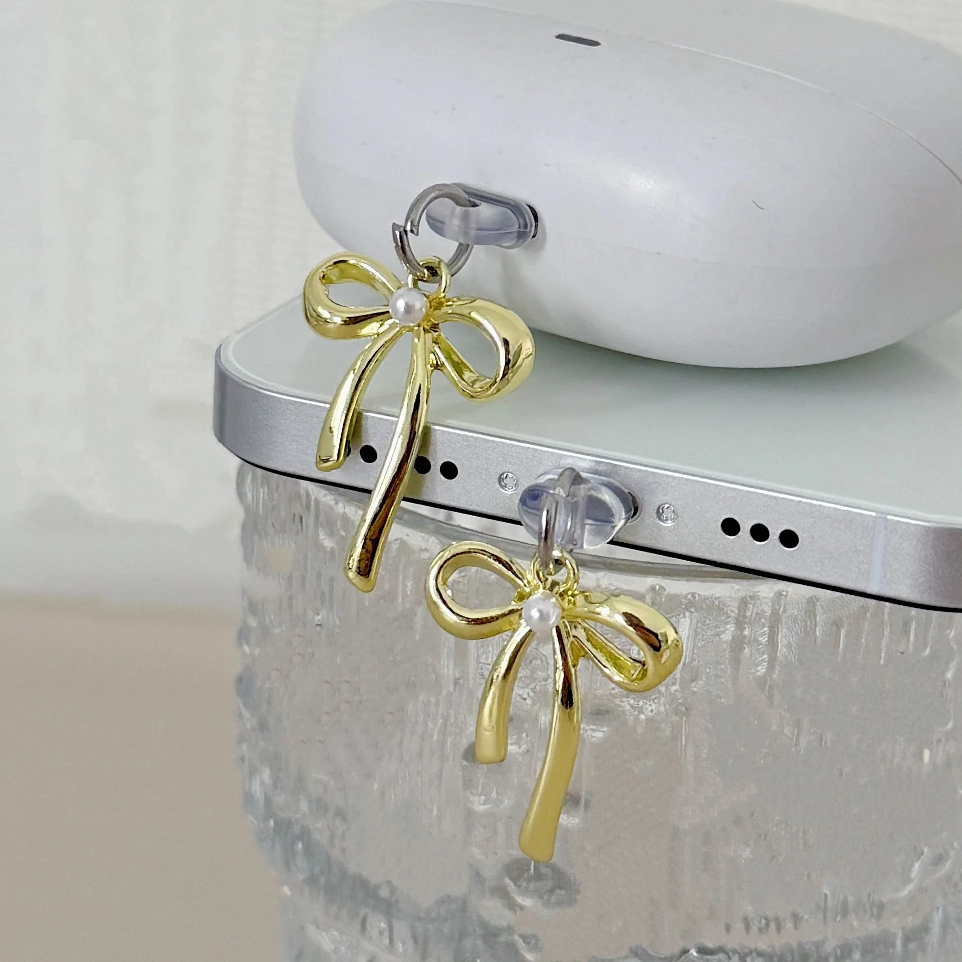 

Милый бант для телефона, пылезащитная заглушка, подвеска, подходит для IPhone, Samsung Type-C, интерфейс, пылезащитная заглушка, аксессуар, украшение