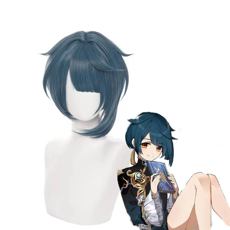 Genshin Impact Xingqiu Parrucca Viaggiatore Anime Parrucca Cosplay Giovane Abito primaverile Xingqiu Stile personaggio