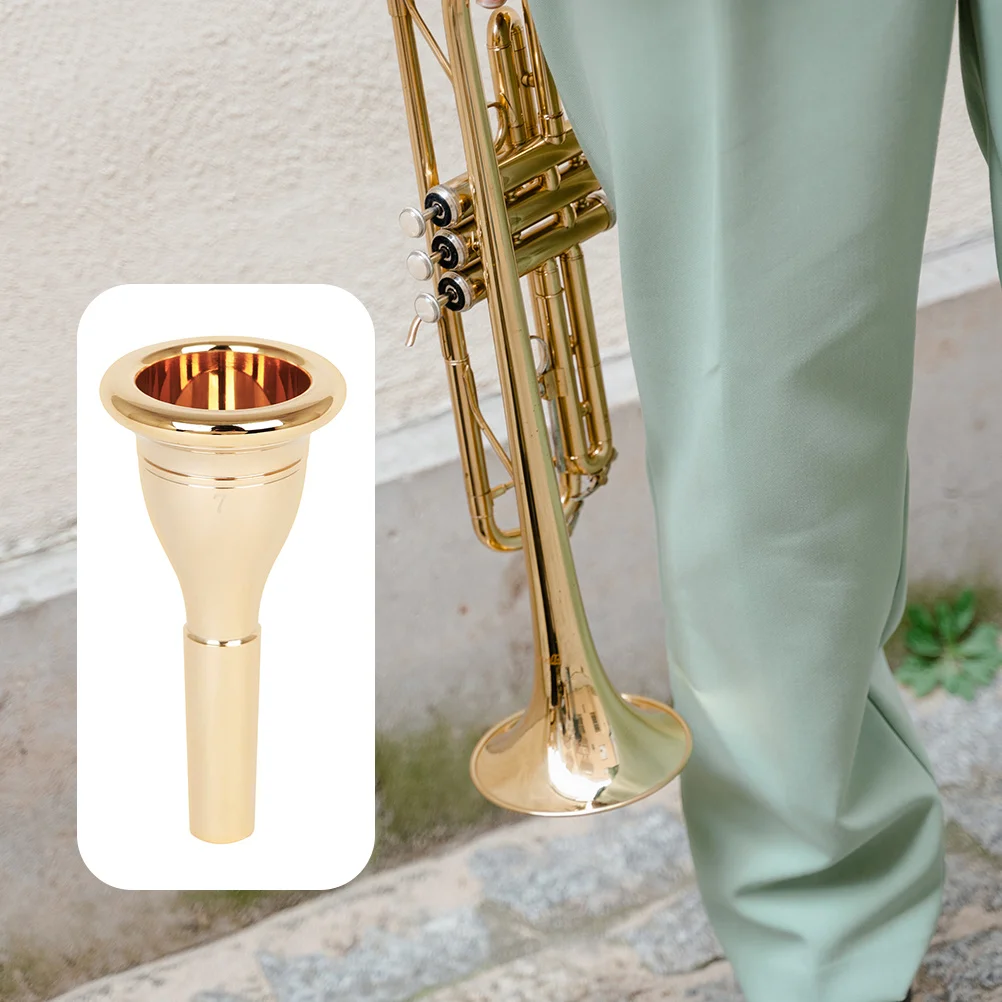 

Brass Tuba Mouthpiece Golden Plated Durable Smooth Surface Airtight Easy to Play Instrument Accessory Tuba Part Musical