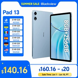 [World Premeire] Blackview Pad 13 Tablet 14GB 256GB Android 12 10.1 ''riesiges Display Unisoc T606 Tablet PC mit Stift