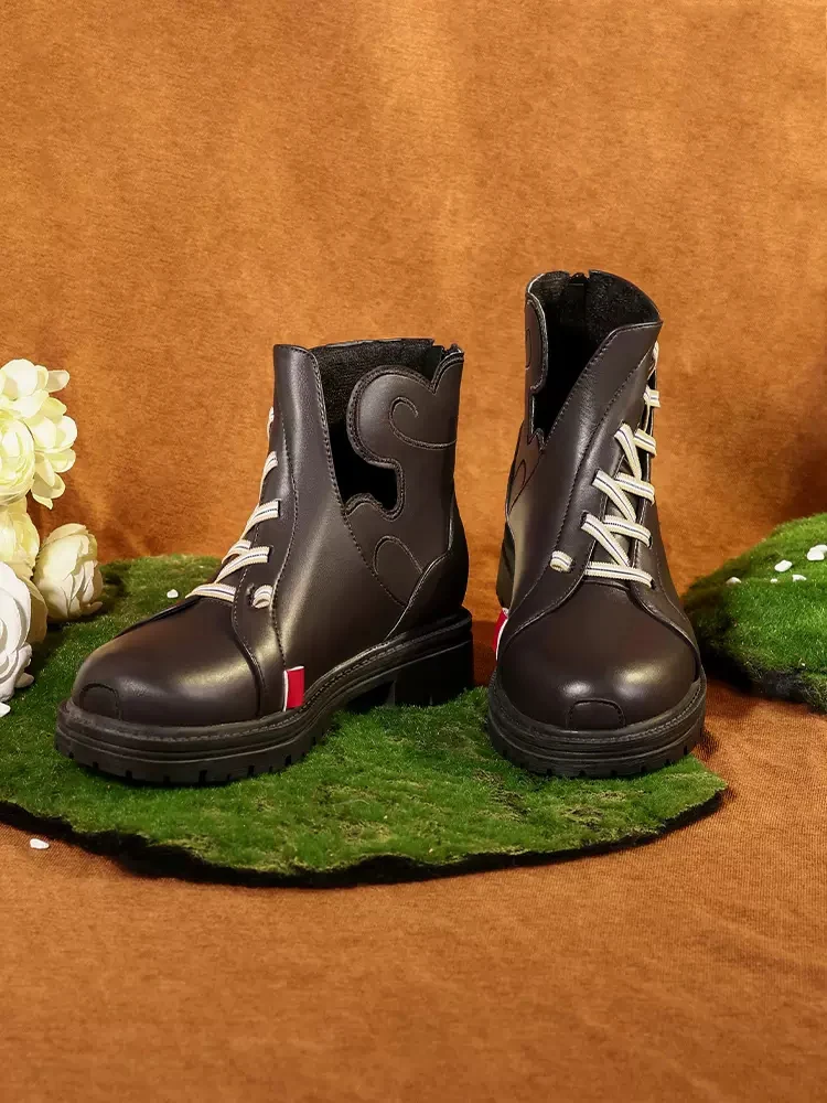 Cos Arknights Anime Game Cosplay Shu Men's Mid-calf Boot Customized Anime Shoes In stock