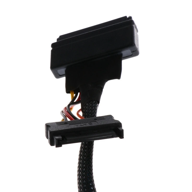 

AED7-0,5 м/1,5 фута Mini SAS SFF 8643 Кабель U.2 SFF-8639 с 15-контактным гнездовым разъемом SATA Кабель питания SSD Провод 12 Гбит/с