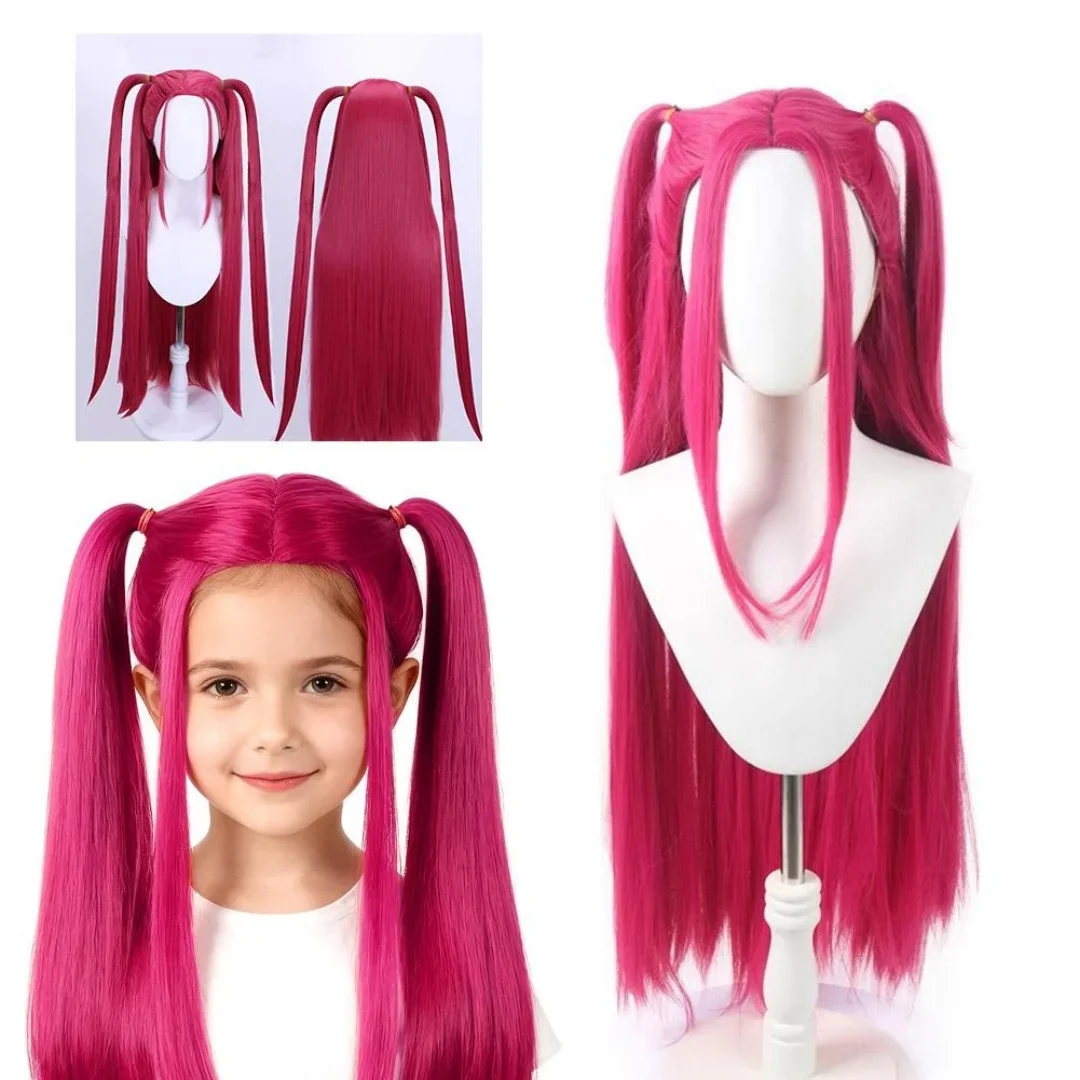 Movie Kpop Kids Girls Cosplay Wig Mira Rumi Zoey  Purple Black Red Long Hair Halloween Cosplay Props