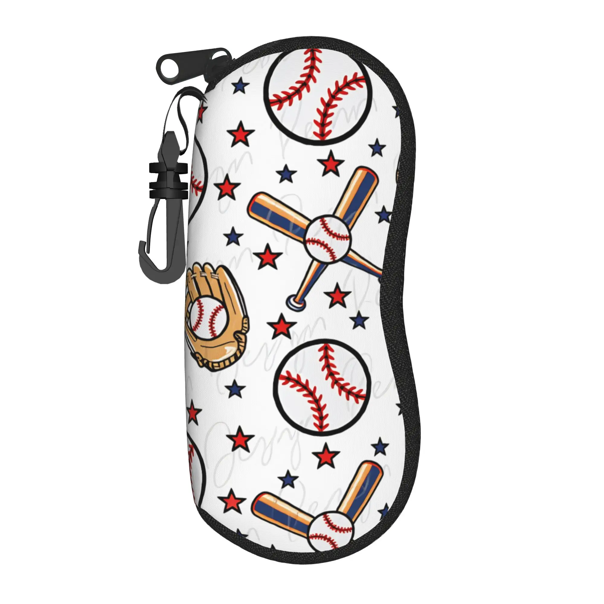 Baseball Lace Glasses Case  Zipper Sunglasses Case Men Women Pocket Eyeglass Cases Cover Soft Eyewear Box