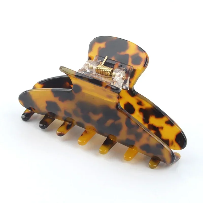 Fashion Acetate Leopard Print Hair Claws Geometric Crab Shape Clamp Styling Hair Clips for Women Girls Hairpin Hair Accessories