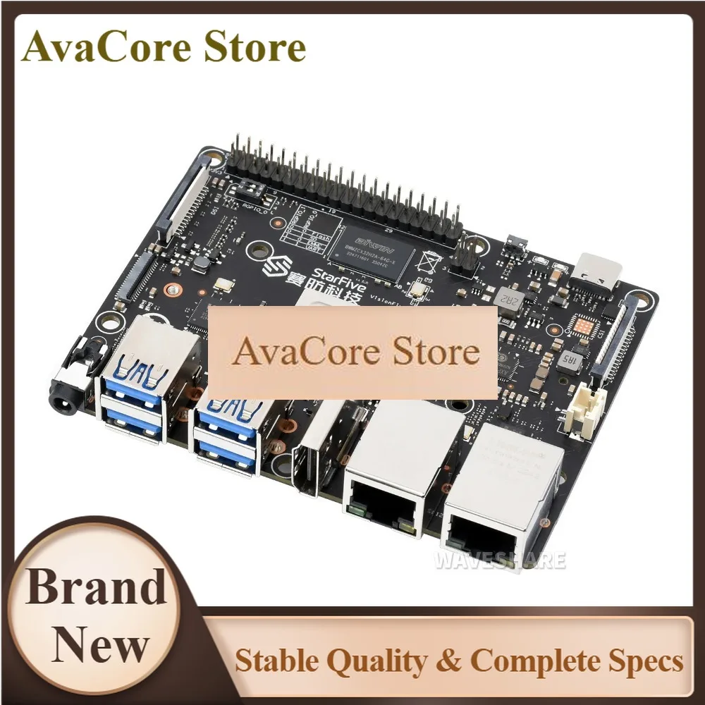 Ordinateur monocarte AvaCoreVisionFive2 RISC-V, processeur StarFive JH7110 avec GPU 3D intégré, basé sur Linux