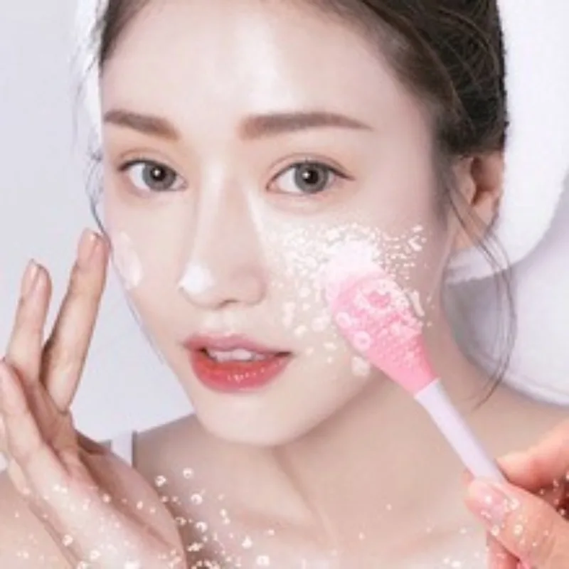 1 pz spazzola per naso in silicone pulizia e rimozione di punti neri massaggio a doppia faccia spazzolatura spazzola per naso strumento di pulizia di bellezza