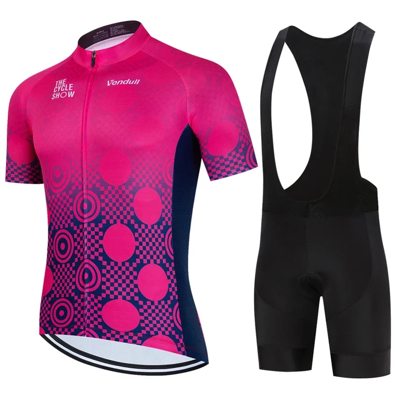 

VENDULL Team Men Cycling Clothing Bicycle Jersey Set Female Ciclismo Cycle Casual Wear Road Bike Bib Short Pant Pad Ciclismo