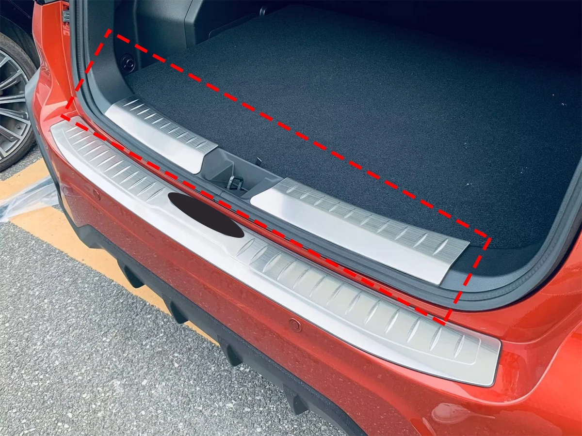 

For Subaru Crosstrek Inner Rear Bumper Foot Plate Internal Stickers Car Accessories 2023 2024 Auto Parts Stainless Steel Trim