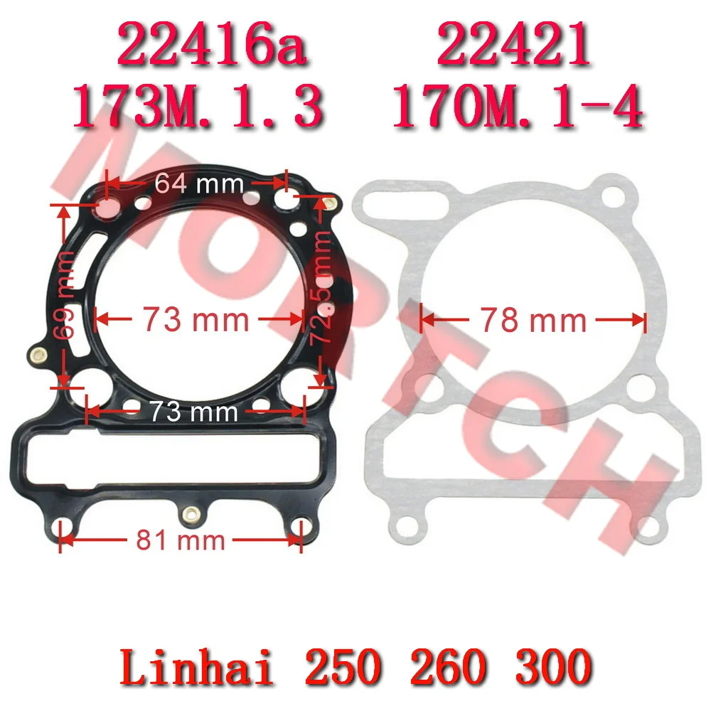 YP250-5070 Linhai 250 260 300 520 Dichtung für Zylinder 22416a 22421 Für Linhai Yamaha Keeway Jinlang Feishen Roller ATV – Detail 1