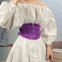 Vintage Corset Belts for Women Waist Trainer Shaper Cummerbunds Satin Slimming Belt Shapewear Fashion Bustier Girdles Fajas