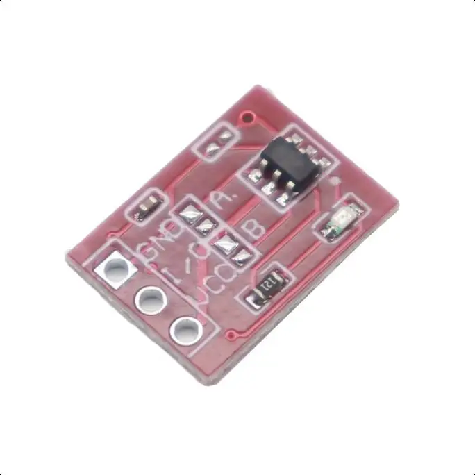 Fotografia 6: 【100-10PCS】Módulo de botão de toque TTP223, tipo capacitivo, sensor de interruptor de toque de canal único com travamento automático