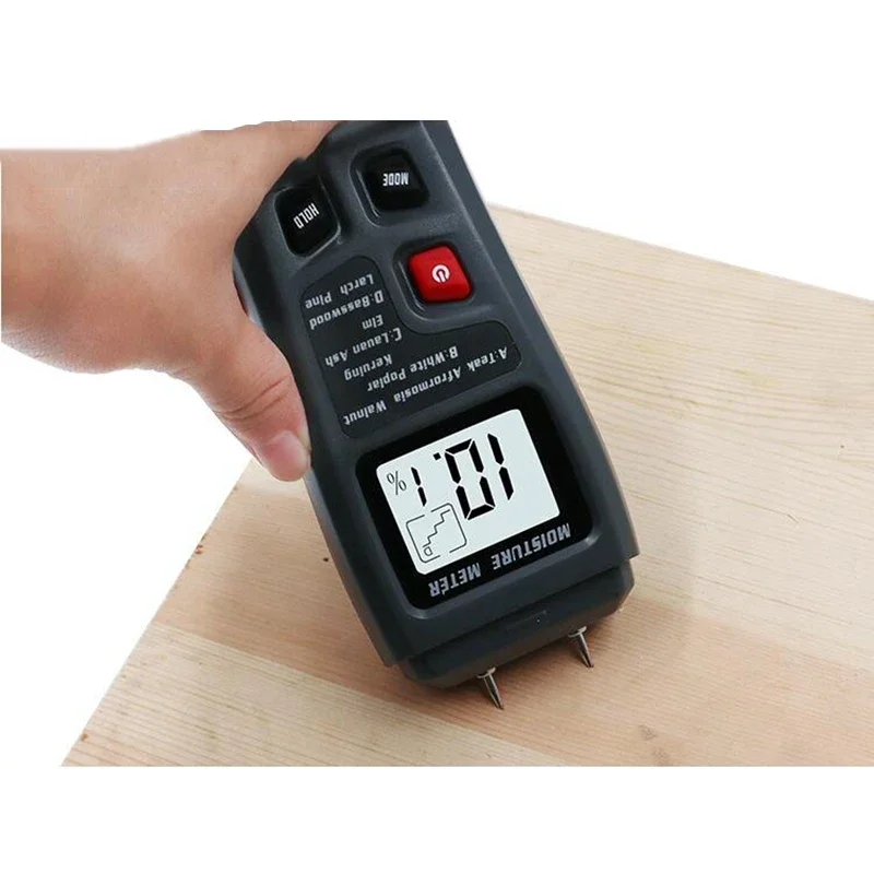 0-99.9% Moisture Meter Measure Moisture Tester Liquid Content Meter Digital Hygrometer Moisture Detector Liquid Crystal Display