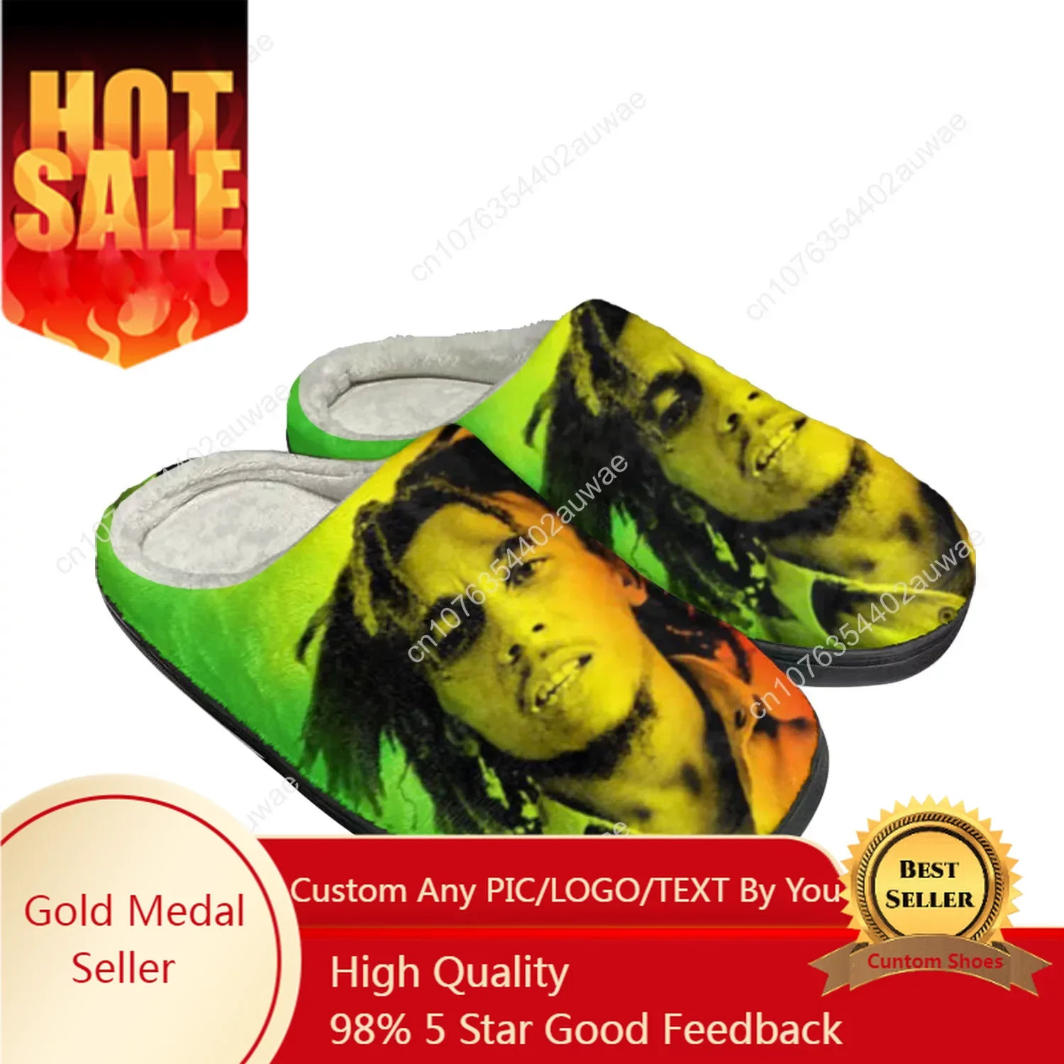 

Bob Marley Home Cotton Slippers High Quality Mens Womens Youth Boy Girl Plush Bedroom Keep Warm Shoes Custom Thermal Slipper