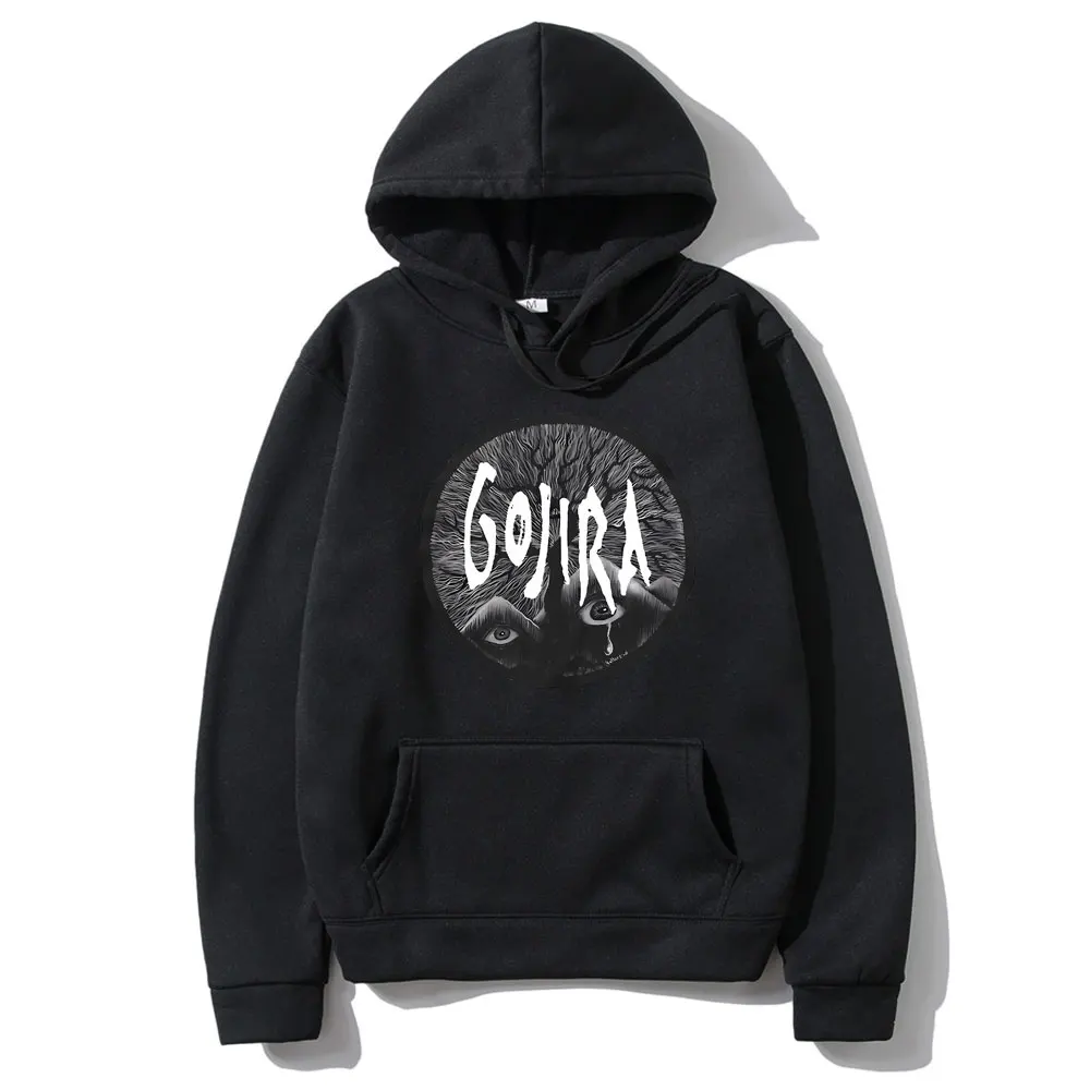 French Metal Band Gojira Graphic Hoodie Male Vintage Casual Hooded Sweatshirt Men Women Fashion Gothic Rock Oversized Hoodies