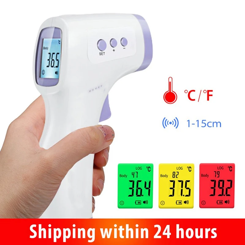 Digital Infrared Forehead Thermometer Non-Contact Body Fever Measure Medical Portable Finger Pulse Oximeter Blood Oxygen Saturat