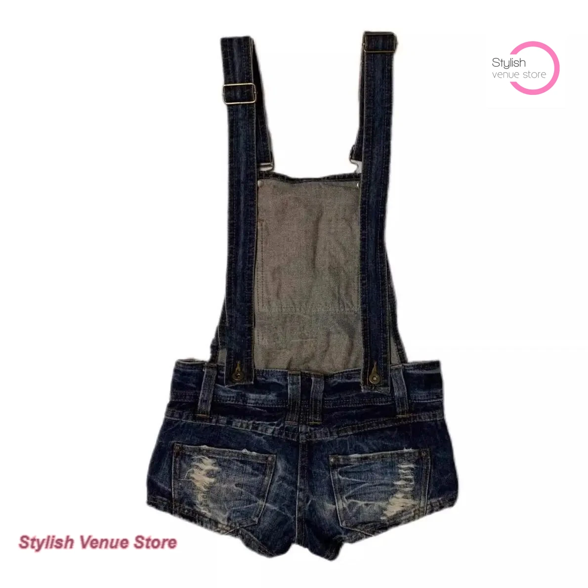 American retro suspenders women's spring and summer new fashion temperament worn out the new slim spice cowboy suspenders shorts
