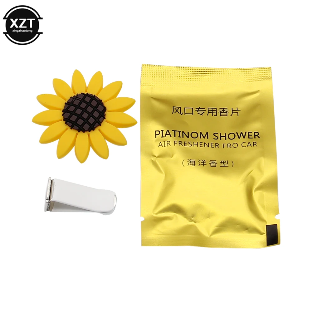 Car Fashion Multiflora Sunflower Car Air Outlet Fragrant Perfume Clip Air Freshener Diffuser