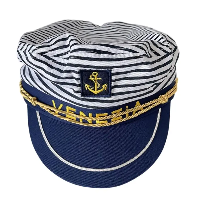 

31BB Adjustable Sailors Hat Cotton Blend Headwear Vintage Look Perfect For Role Playing And Casual Wear