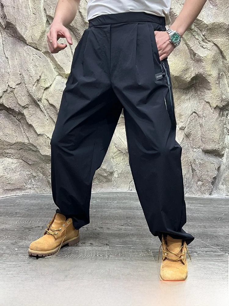 

High-End D-Series Men's Outdoor Casual Pants Breathable Waterproof Zipper Wide Leg Pants Qui-Drng Comfortable Nylon Fabric