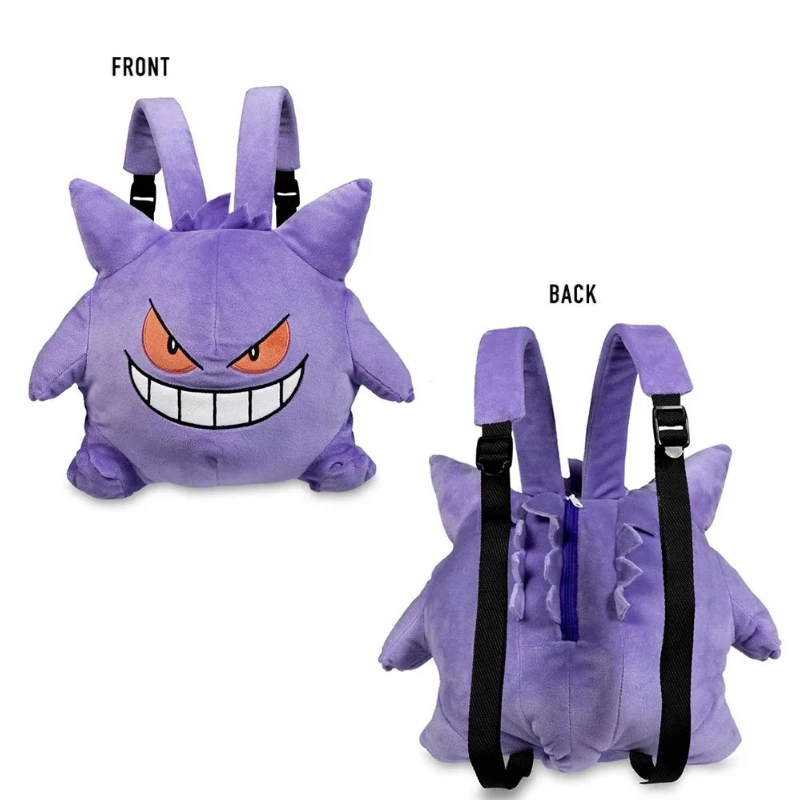 Anime Cartoon Gengar Backpack Cute Funny Plush Bag Boys and Girls Student Cartoon School Bag Children Holiday Birthday Gift