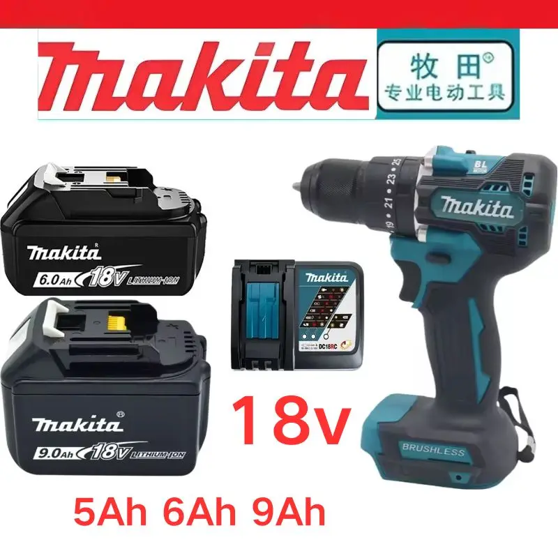2026 Genuine Origina Makita 18V 6.0ah Power Tools Li-ion Rechargeable LXT battery BL1860B BL1850 BL1840 for 18V with Power Tools