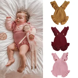 Baby Knitwear Spring Autumn Knitting Outfits Cable Knitted Jumpsuit