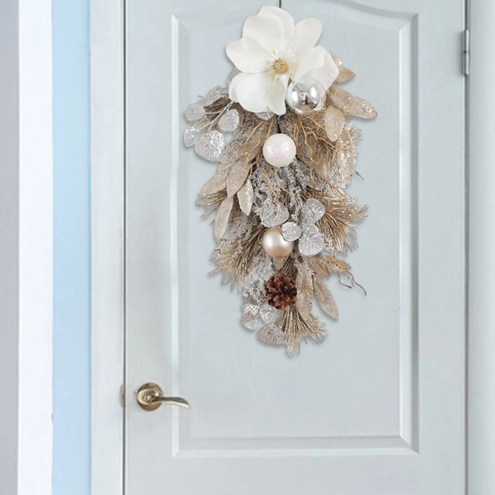 

Holiday Artificial Flower Garland Multicolor Wreath Hanger for Christmas Door Wall Seasonal Party Home Decor