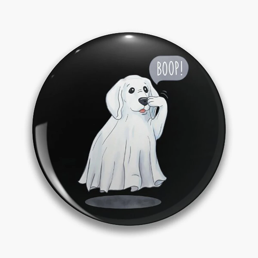 Halloween Dog Funny Tinplate Pins Ghost Puppy Boo Cute Button Brooches Cartoon Lapel Badges Clothes Backpack Jewelry Gift Friend