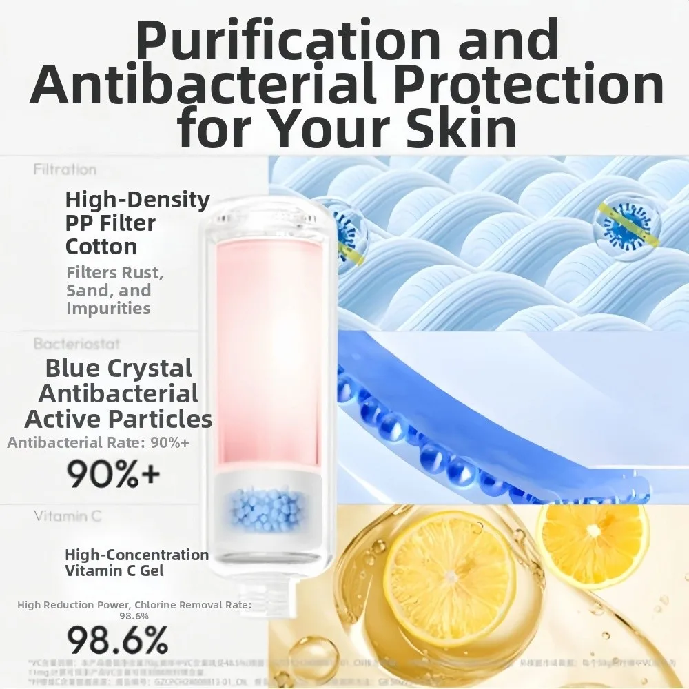 High Pressure Vitamin C Shower Head Filter Spa Grade Bathing Skincare Shower Scented Anti-scaling Filter Impurities